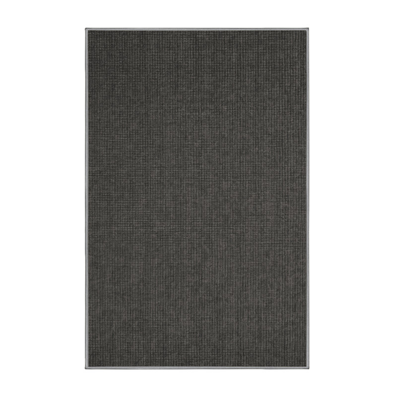 Machine Washable Solid Gray Area Rug, Rectangle 2' x 3'