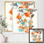 Fleurs vertes et orange III - Peinture sur toile-59916765-59987004