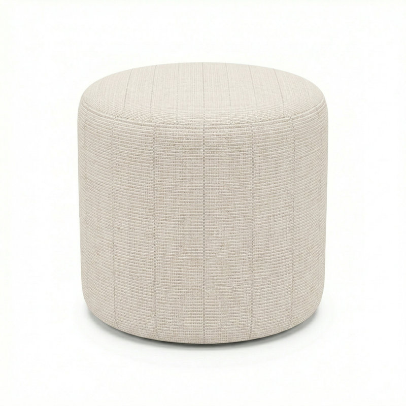 Berlin Gardens Lilly Hive 18" Round Pouf, Cream