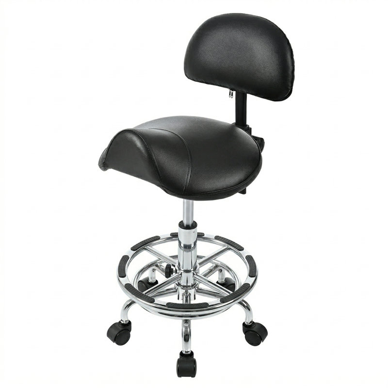 Tabouret roulant ergonomique en cuir PVC l 15 po x P 17 po x H 33,5 po ErgoPRO