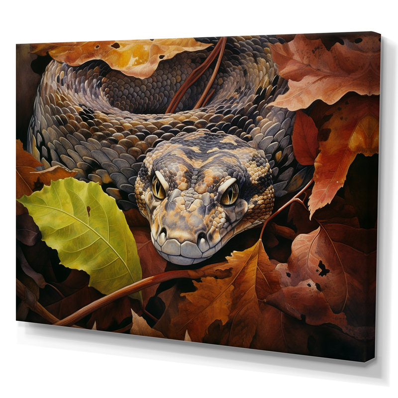 «Foliage Slytherin Autumn Snakes», reproduction sur toile, Toile tendue, H 34 po x l 44 po x P 1,5 po