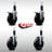 5 Inch SS Soft Rubber Swivel 1-1/8 Inch Expanding Stem Caster Set 2 Total Lock Brakes