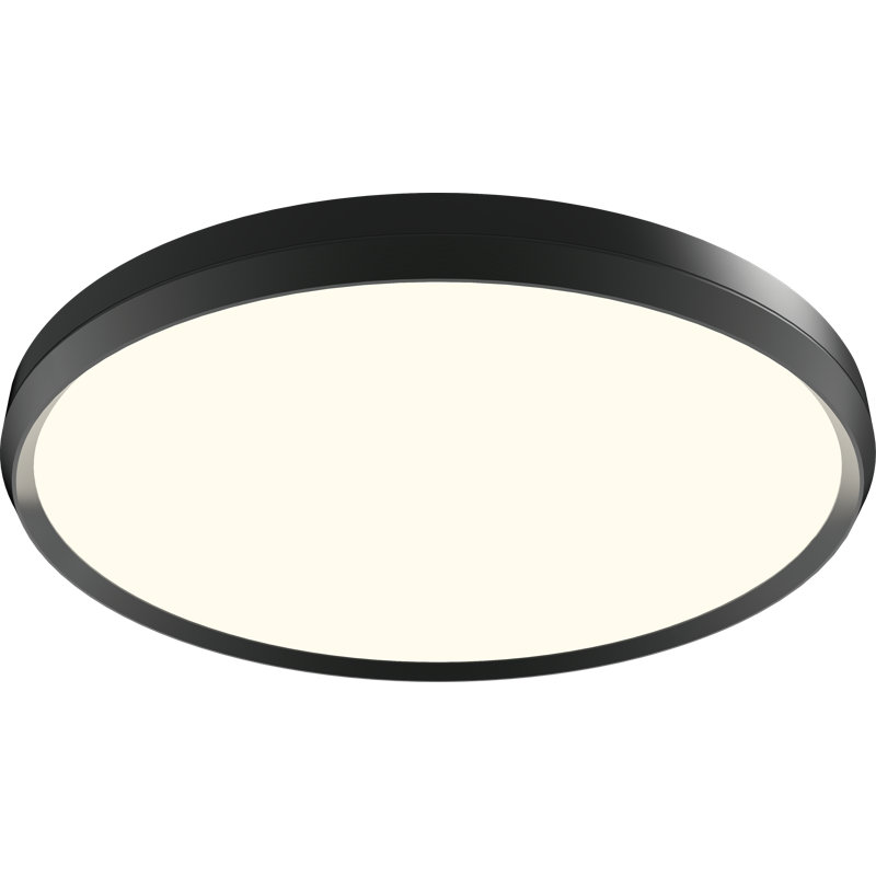 Plafonnier encastré en acrylique Hilbrand, Gris foncé satiné, H 1,9 po x l 23,6 po x P 23,6 po