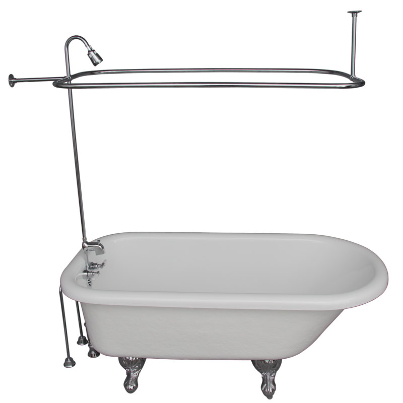 67'' x 29.5'' Soaking Acrylic Bathtub with Faucet