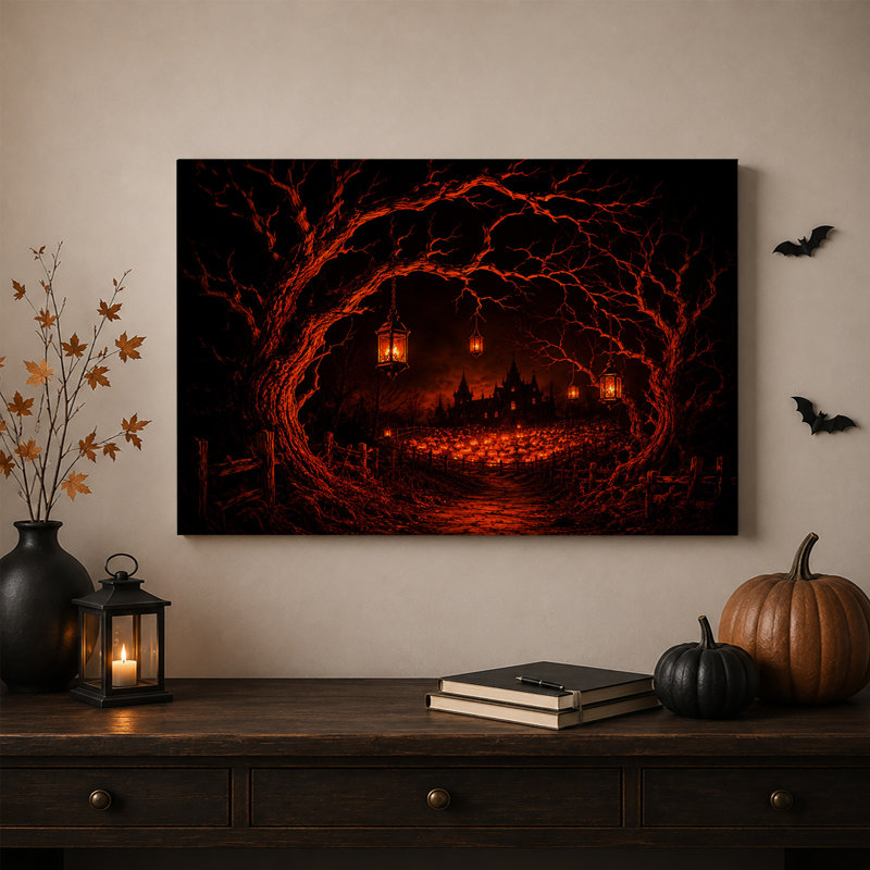 Art mural sur toile Halloween, H 12 po x l 18 po