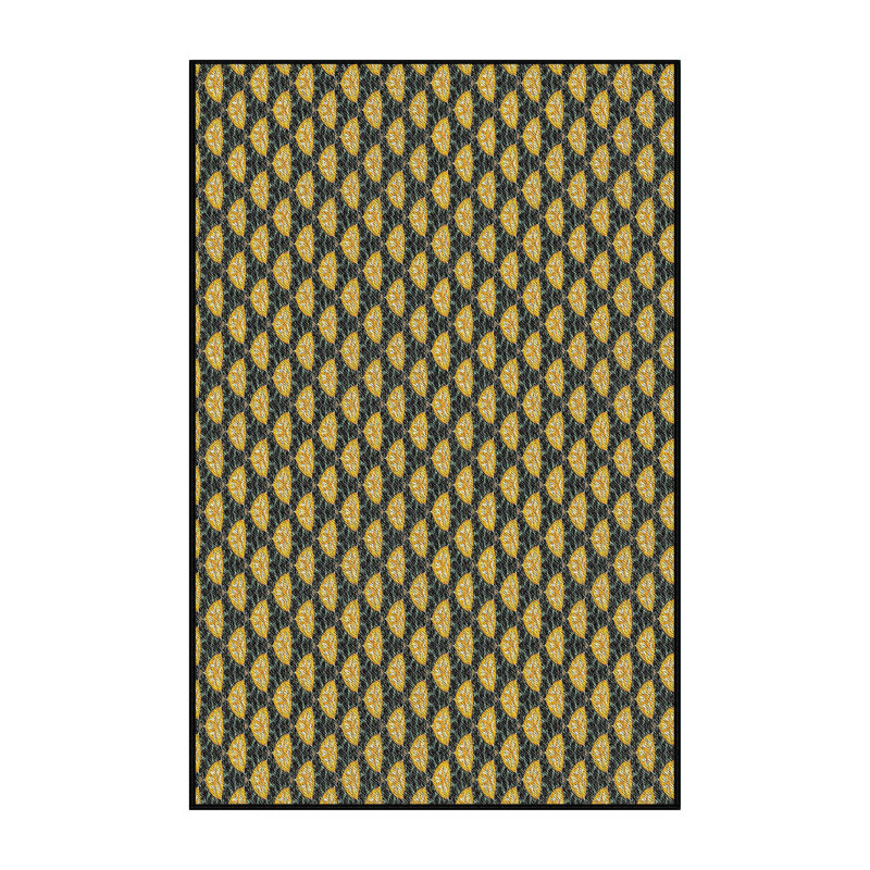 Tapis géométrique jaune / noir, Rectangle 5 pi x 8 pi