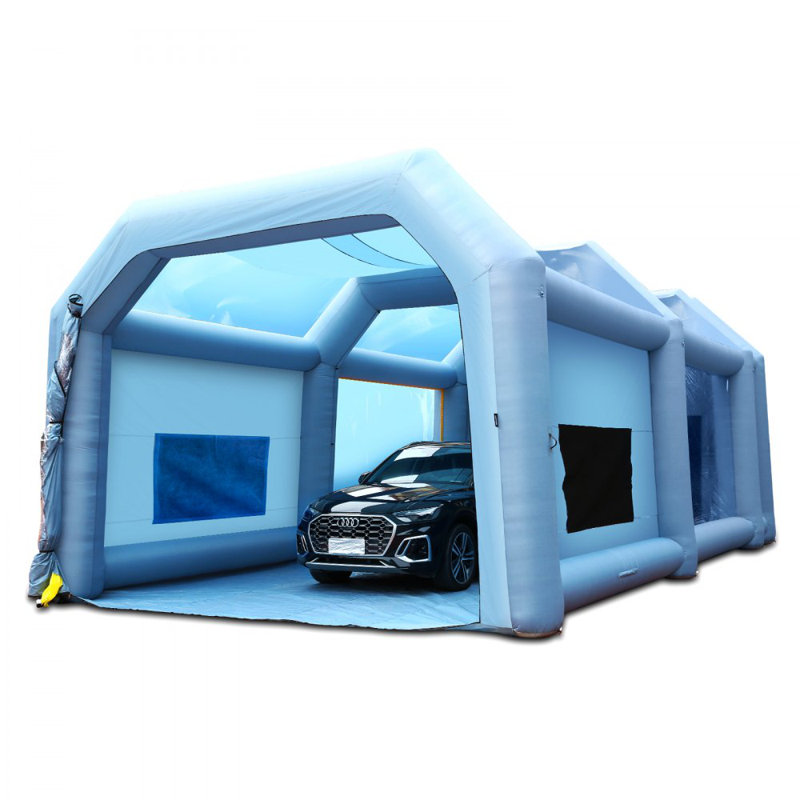 Inflatable Paint Booth, Inflatable Spray Booth, with 1100W+950W Powerful Blowers and Air Filter System, Portable Car Paint Booth for Large Truck, Large Van, Large Machinery