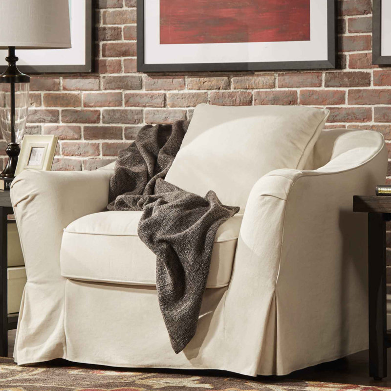 Fauteuil demi-tonneau Azarion, Lin blanc