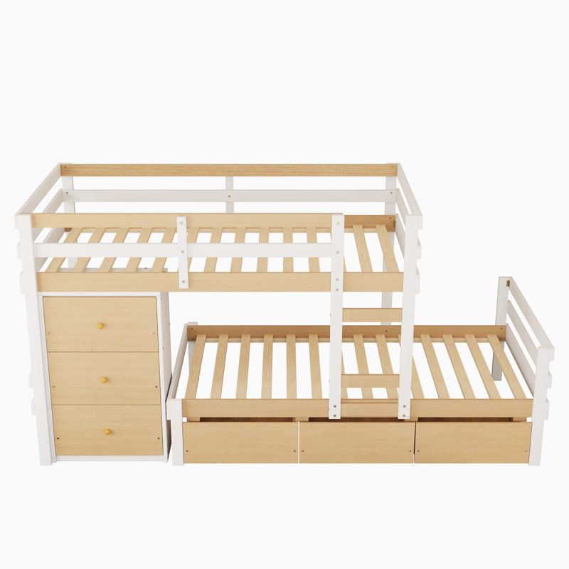 Lit plateforme simple en bois massif avec rangement Fleetwood, Brun clair