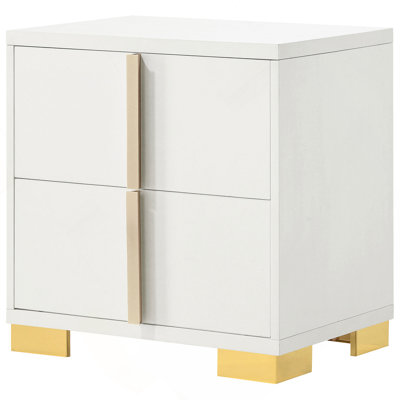 White 2-drawer Nightstand