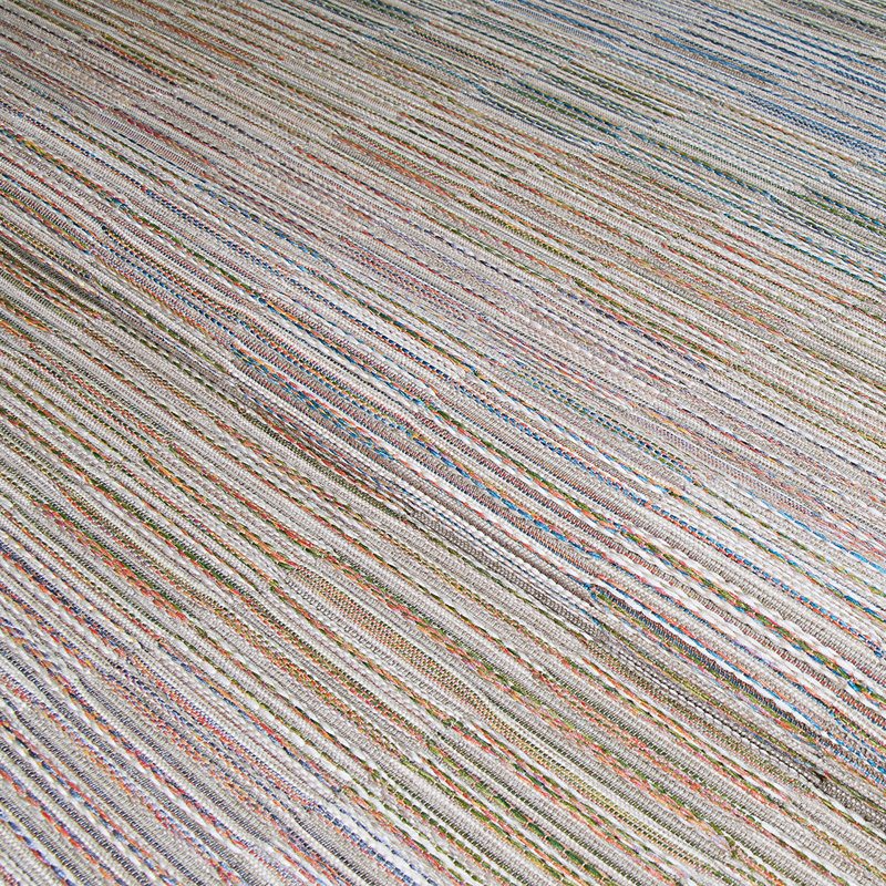 Tapis intérieur / extérieur rayé multicolore à tissage plat Ellenton, Rectangle 7 pi 10 po x 10 pi 9 po