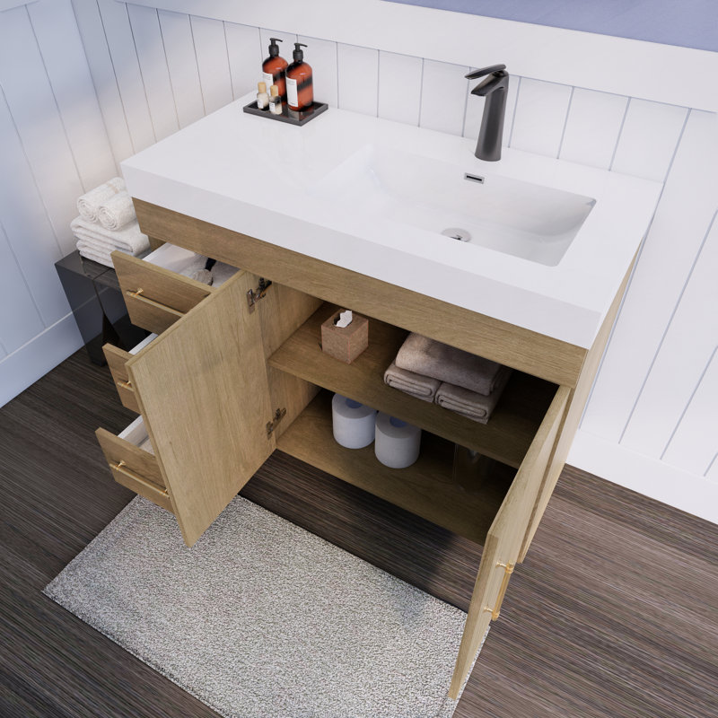 Ensemble de meuble-lavabo simple 42 po Londale Spring, Chêne blanc