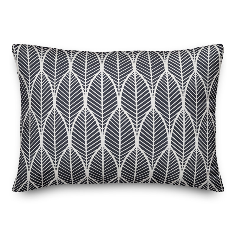 Geometric Outdoor Reversible Throw Pillow, 18"H x 25"W, Navy