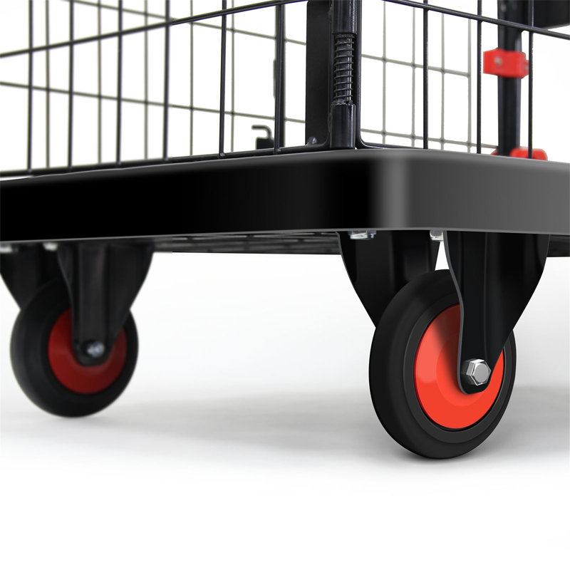 Chariot-chariot pliable, H 33,9 po x l 28,5 po x P 19,1 po, Noir / Rouge