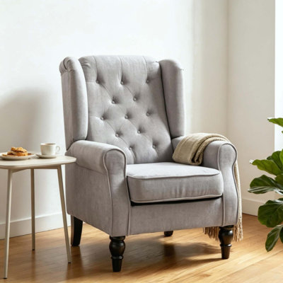 High Wingback Reading Chair,Accent Chair,Button Tufted Accent Chair(Only Accent Chair)