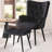 Tufted Wingback Chair and Ottoman-390166509