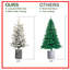Arbre de Noël floqué avec base en pot, lumières à DEL blanc chaud, pointes, branches Pe + Pvc avec pommes de pin - petit arbre de vacances pré-éclairé pour la table, entrée-989434379