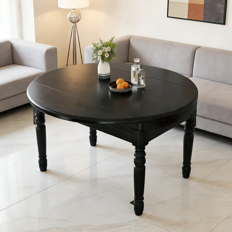 French Retro Light Luxury Black Dining Table