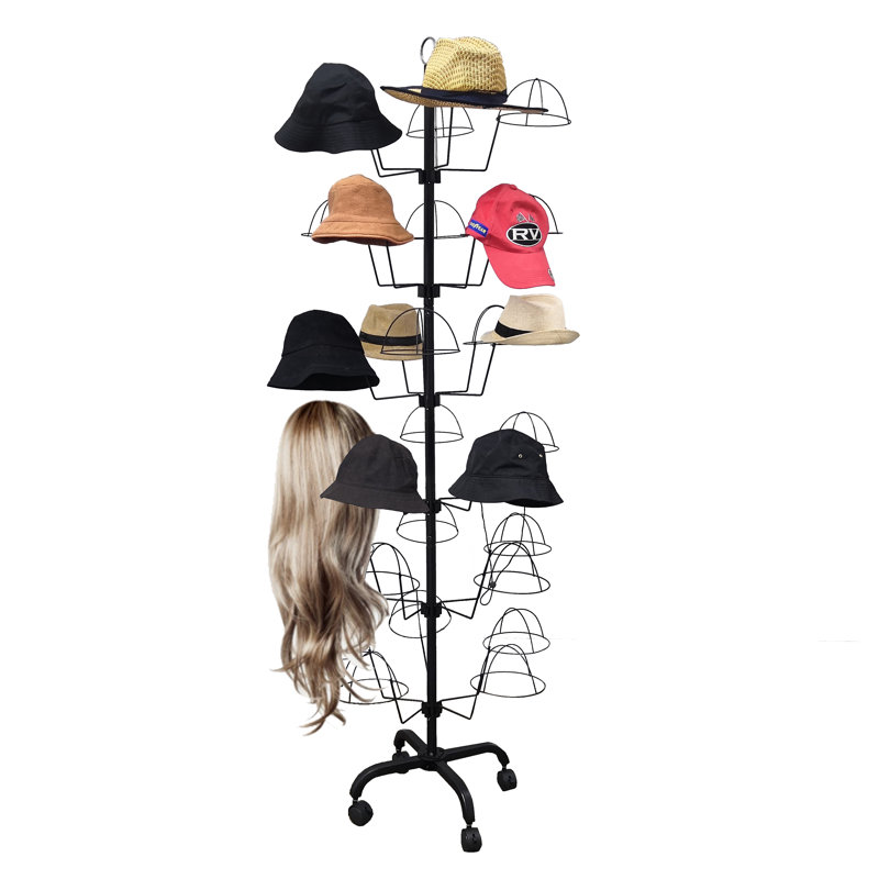 Support à chapeaux rotatif pour chapeaux, perruques et chapeaux en métal Robichaud