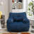 Aeri Compression Medium Adult Soft Teddy Fabric Bean Bag Chair With Foam Filled-1284902863