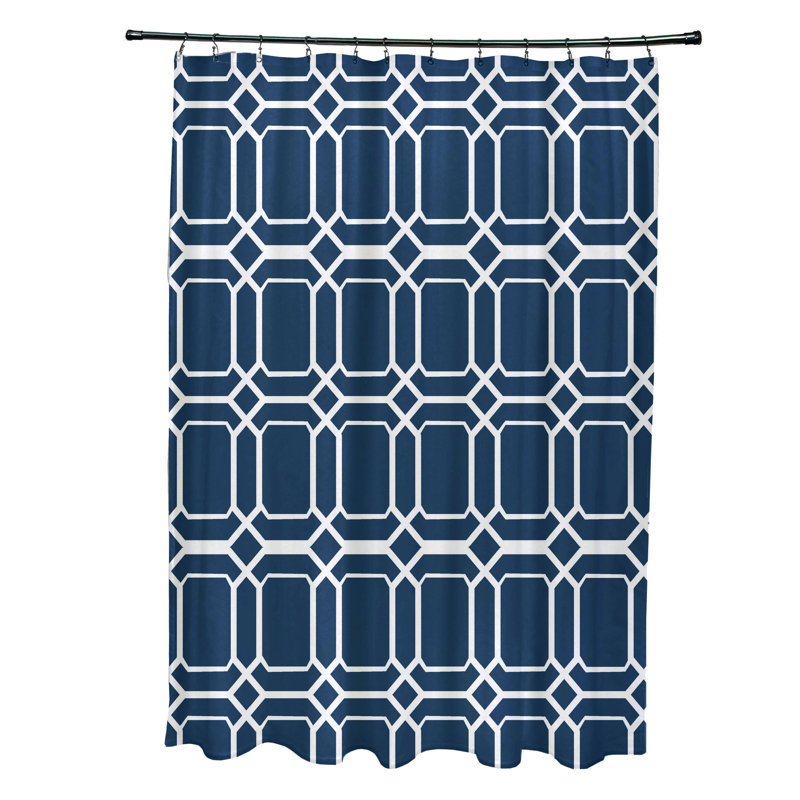 Rideau de douche simple synthétique Synthia, bleu