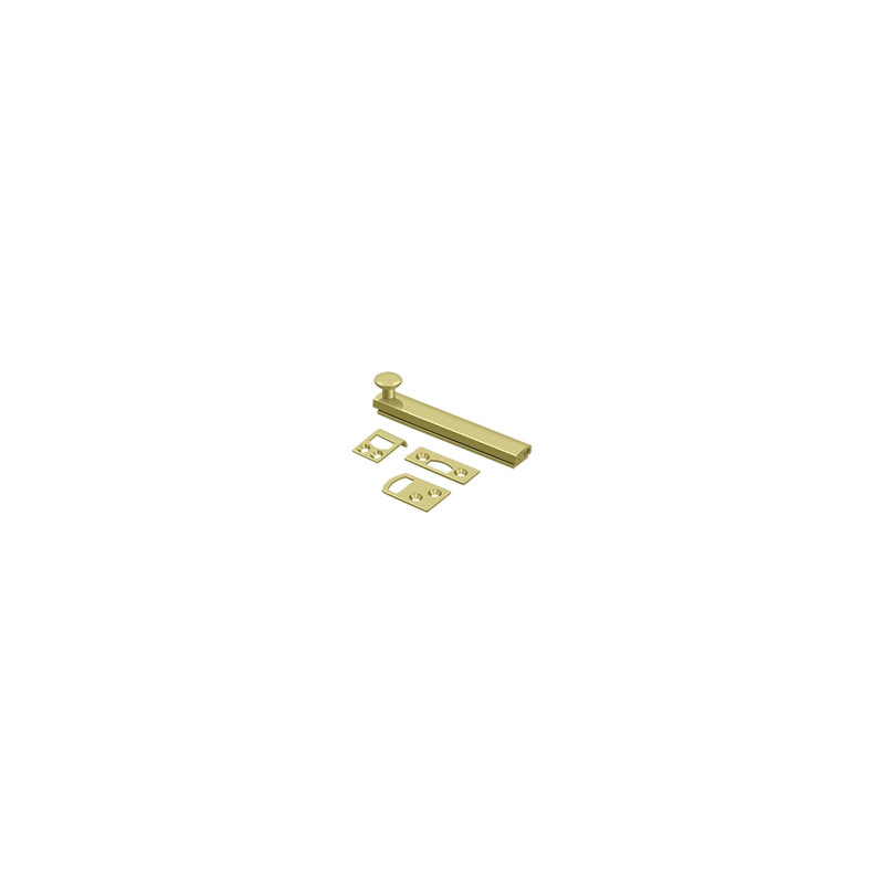 Deltana 4SBCS26 4" Surface Bolt, Concealed Screw, HD in Polished Chrome, Antique Brass