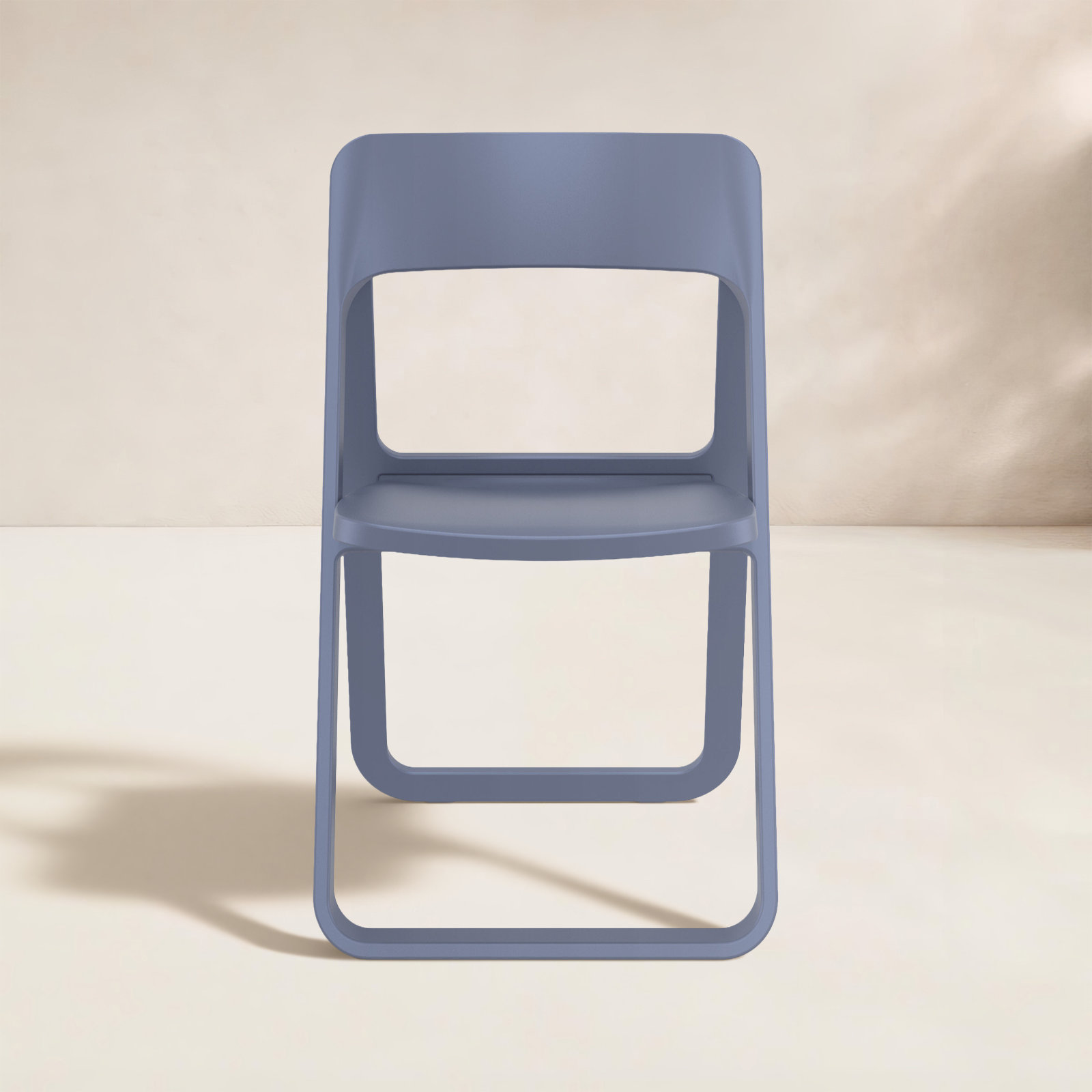 Armo Foldable Patio Side Chair, Dark Gray