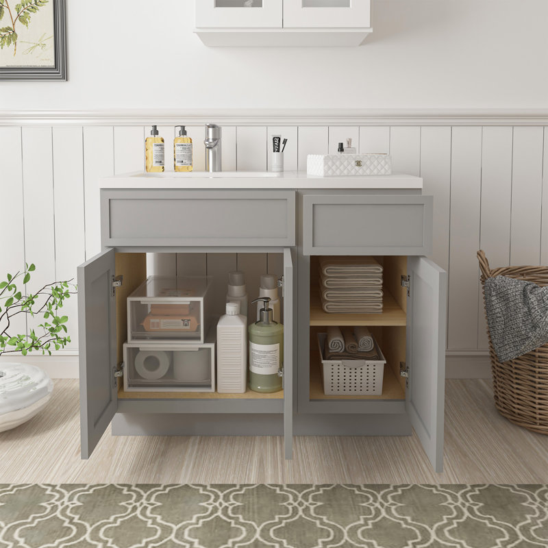 Base de meuble-lavabo simple 39 po seulement, Gris