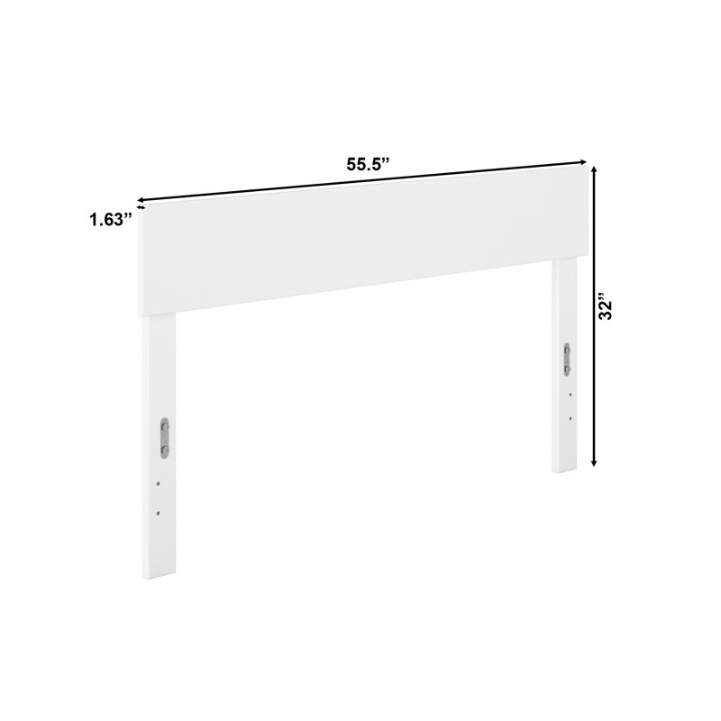 Tête de lit en bois massif Farrah, Double, Blanc
