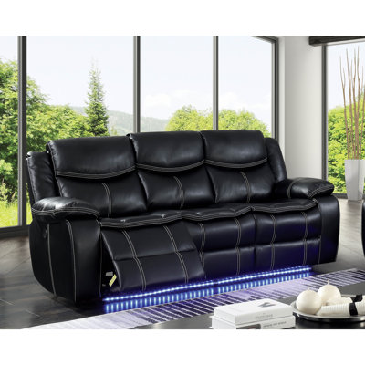 Canapé inclinable en faux cuir avec accoudoirs rembourrés Angelly