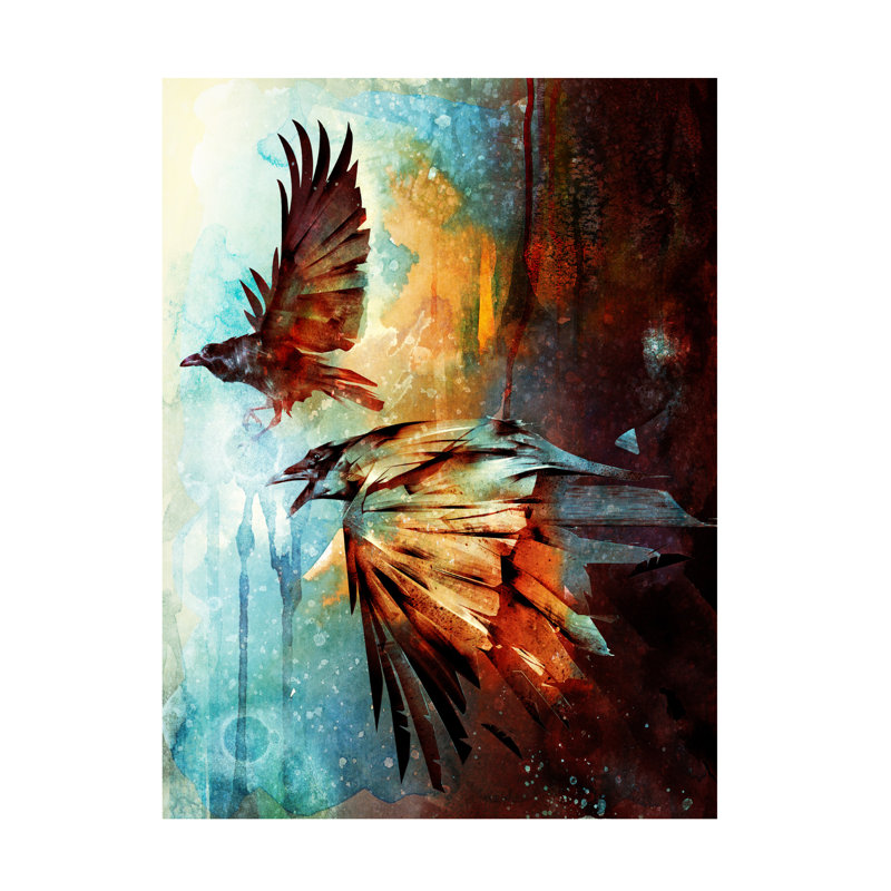 Barrett Biggers Passing Crows Canvas Art, 14" H x 19" W