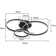 LED Deckenleuchte Schwarz Dimmbar mit Ringen Design aus Acryl