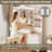 Vanity Desk With Mirror And Lights,Makeup Vanity With 2 USB Power Strip,Vanity Set With Two Drawers And Three-Drawer Chest, 3 Lighting Modes Adjustable Brightness, Foldable Three-Sided Mirror(White)