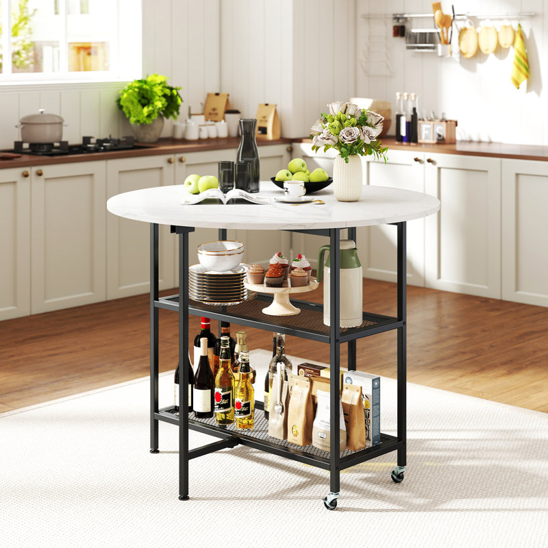 36'' Round Dining Table for 4 People, White