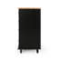 Chariot de cuisine en bois noir - 2 tiroirs, 1 porte 31,41 l x P 18,18 P 35,03 H Design moderne, facile à assembler avec tiroirs + bois contemporain, nécessaire-1874772985