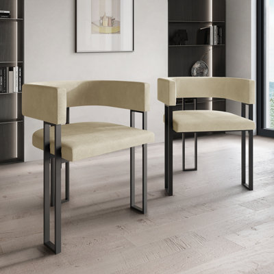 Chaise de salle à manger en métal noir