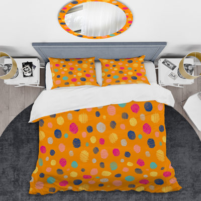 Multicolor Circle Dots - Abstract Duvet Cover Set - Microfiber Polyester