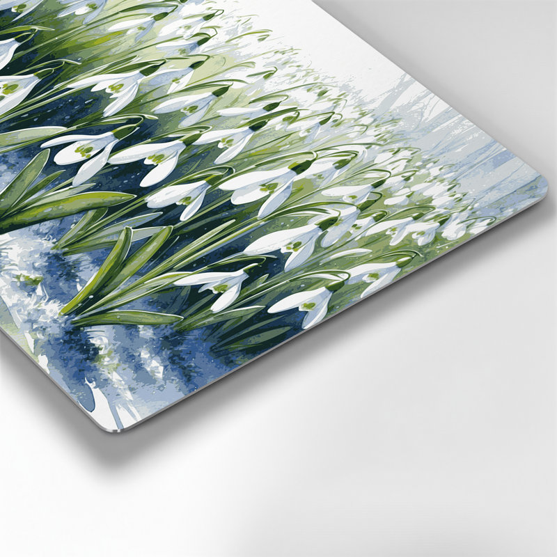 «Botanical Snowdrops», art mural en métal vert, H 8 po x l 10 po
