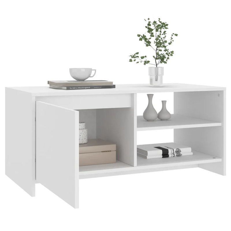 Greysyn Solid Coffee Table with Storage, White
