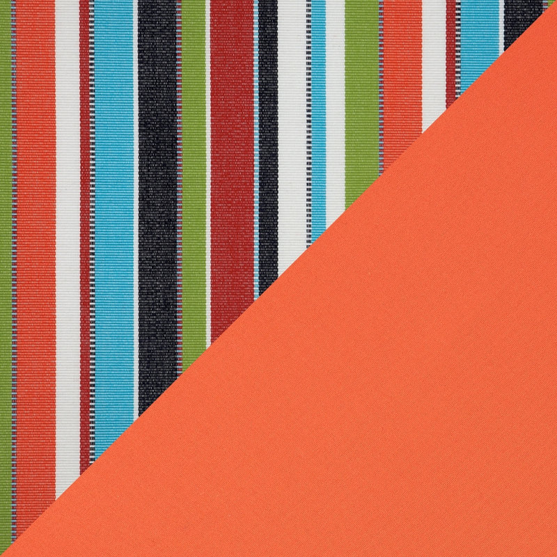 Kerrey Striped Sunbrella® Outdoor Reversible Throw Pillow, 18" x 22", Orange