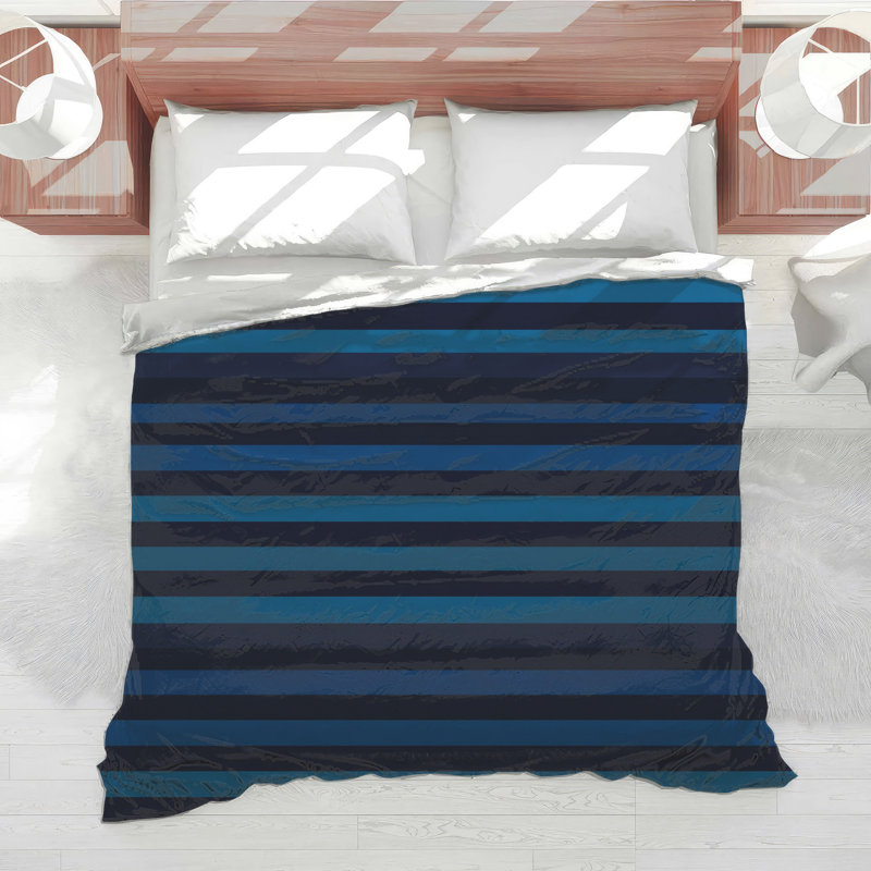 Stripes Bedding Pattern Comforter Modern, King Comforter, Blue Striped