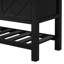 Black Entryway Table With Polygonal Designs For Living Area Sleek Console Patterns And Display Storage Option