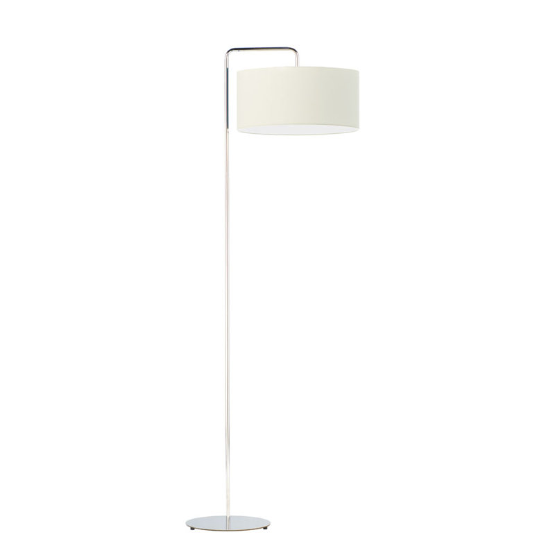 Janisse 156cm Traditional Floor Lamp, Ecru, Silver