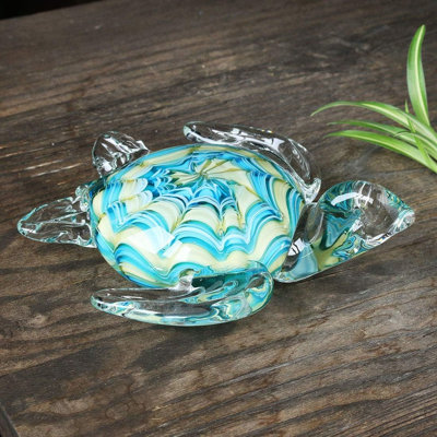Statue de tortue en verre soufflé