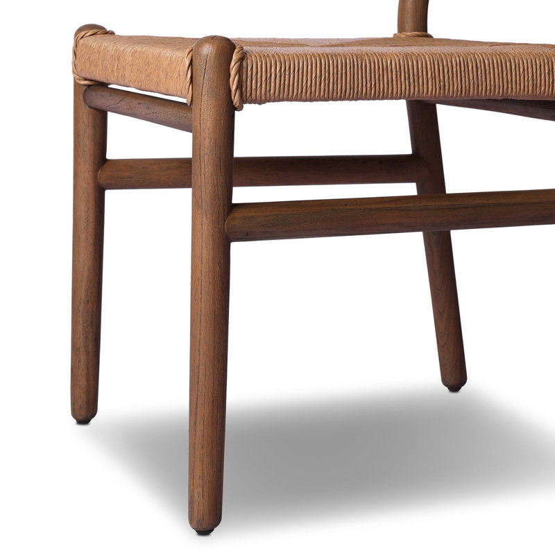 Herrin Outdoor Teak Dining Side Chair, Stained Toasted Brown