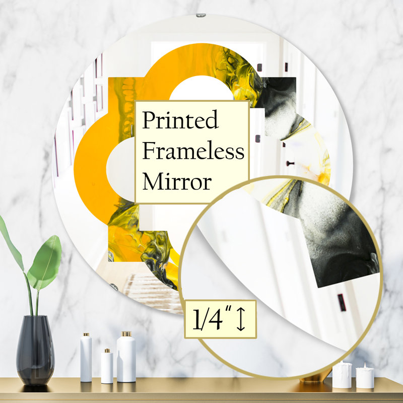 Miroir mural quadrilobe éclectique sans cadre Quatrefoil, H 31,5 po x l po