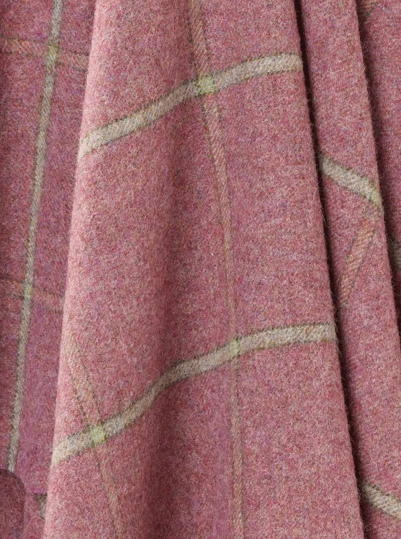 Shetland Wool Throw/Blankets Hand Woven Blanket, Purple Geometric