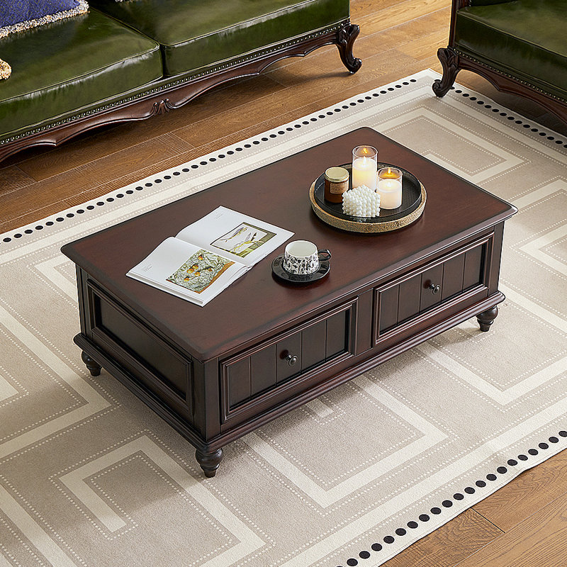 Table basse de style américain avec rangement rétro, H 17,95 po x L 51,18 po x l 27,56 po 