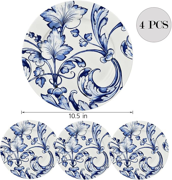 Assiette plate en porcelaine tendre Victoria porcelaine J-229576 Victoria Bella, lot de 4