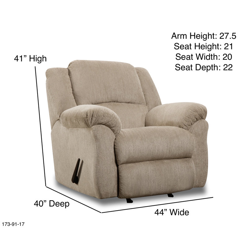 Birpal Upholstered Recliner, Beige Polyester